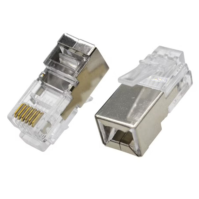 Modular Plug Rj12 Connector Shielded Chrome 6 P6 C 500 P/Bag 250339