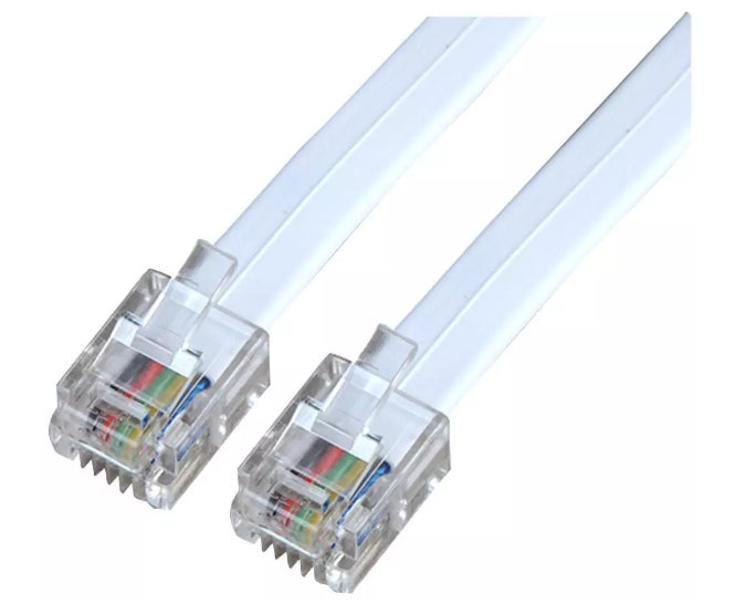 Rj12 To Rj12 Telecoms Lead 2m Long 1:1 Various Colours Rj12 2 M