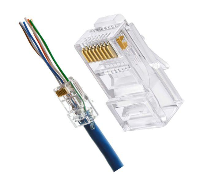 Feed Through 8 W Modular Plug Solid Cat5 1mm Holes Debulk Ez Cat5 E Cat6 1 - Livestainable.co.za