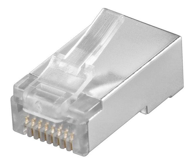 Modular Plug 8 W Rj45 Cat5 Connector Shielded Chrome X98088 S - Livestainable.co.za