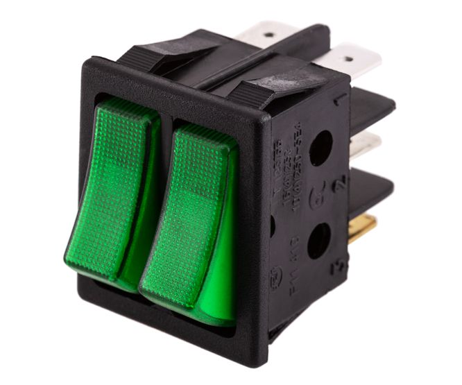 Rocker Switch Dpst On Off Illum Gr 16 A 250 V Rk1 21 Gr *A*