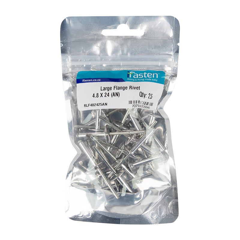 Ifasten Rivet Flange Large 4.8 Mmx24 Mm 25 Pp