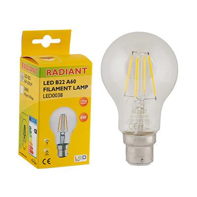 A60 Filament Clear 8w Led B22 3000 K N - Livestainable.co.za