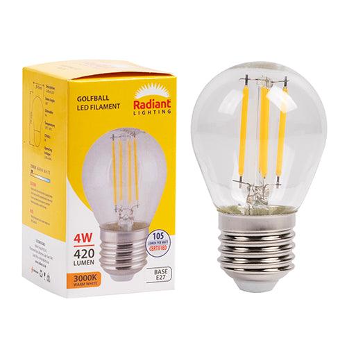 Golfball Filament Clear 4w Led E27 3000 K N - Livestainable.co.za