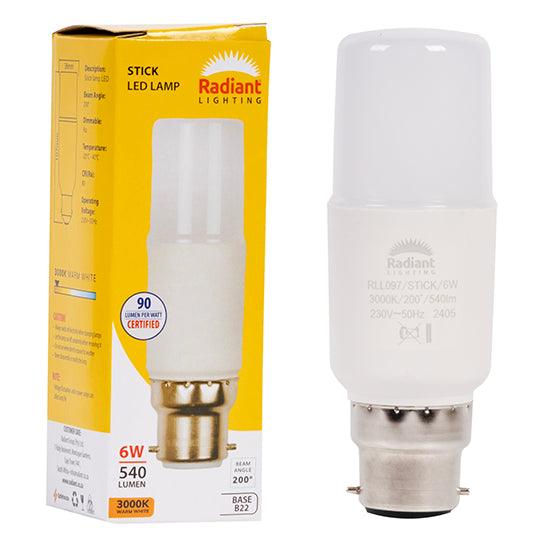 Stick Lamp Frosted T30 6w Led B22 3000 K N - Livestainable.co.za