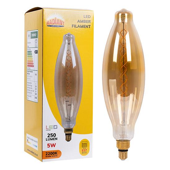 Filament Amber 8w Led E27 2700 K 117x420mm N - Livestainable.co.za