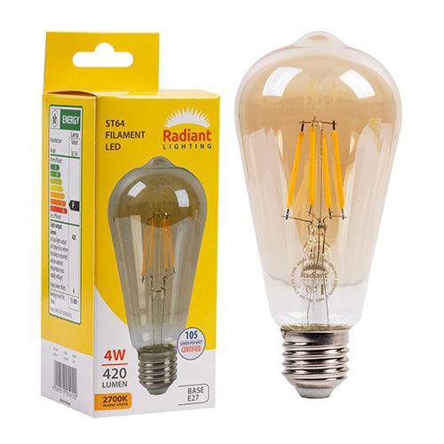 Pear Nipple Filament Amber 4w Led E27 2700 K N - Livestainable.co.za