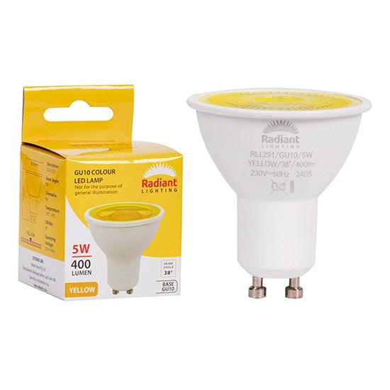 Gu10 Coloured 5w Led Yellow N - Livestainable.co.za