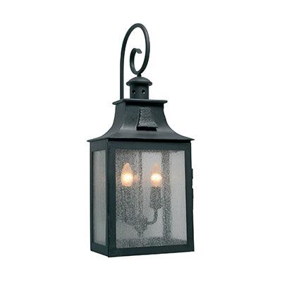 Forged Wall Light Outdoor Large Sand Black 2x E14 - Livestainable.co.za