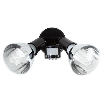 Spotlight Outdoor Wall Mount & Sensor Black 2x E27 - Livestainable.co.za