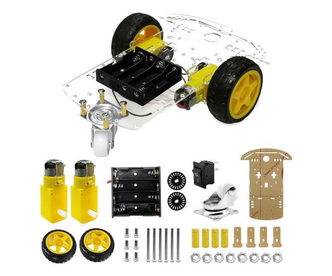 Perspex Chassis 3 Wheel Car Robot Incl Wheel Set Robot Chassis 3 - Livestainable.co.za