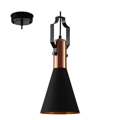 Pendant Metal 187mm Antique Copper/Black E27 1x40w - Livestainable.co.za