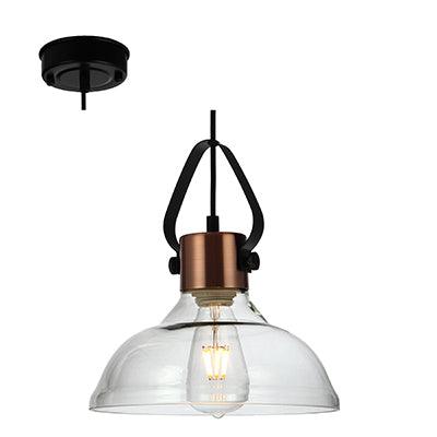 Pendant Antique Copper/Black E27 1x40w - Livestainable.co.za