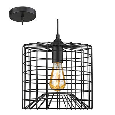 Grid Pendant Black E27 1x60w - Livestainable.co.za