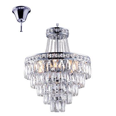 6 Lt Chandelier Crystal Chrome E14 6x40w - Livestainable.co.za