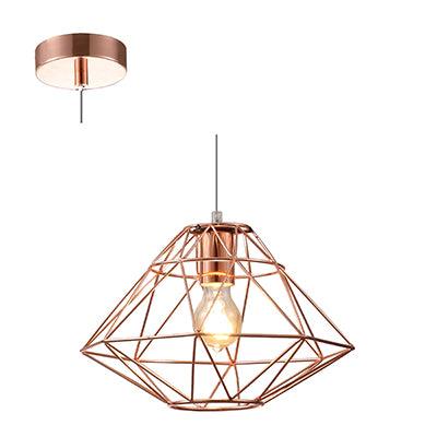 Diamond Pendant Copper E27 1x60w - Livestainable.co.za