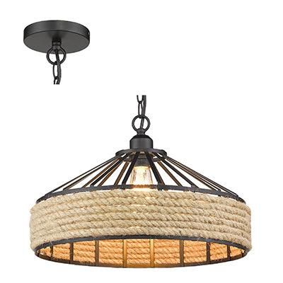 Rope Pendant Black E27 1x40w - Livestainable.co.za