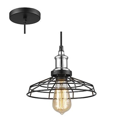 Grid Pendant Black/Chrome E27 1x40w - Livestainable.co.za