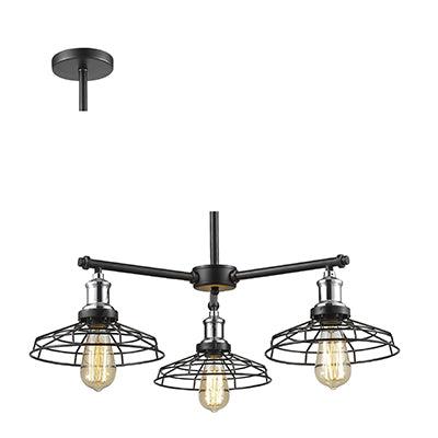 Grid 3 Lt Pendant Black/Chrome E27 3x40w - Livestainable.co.za