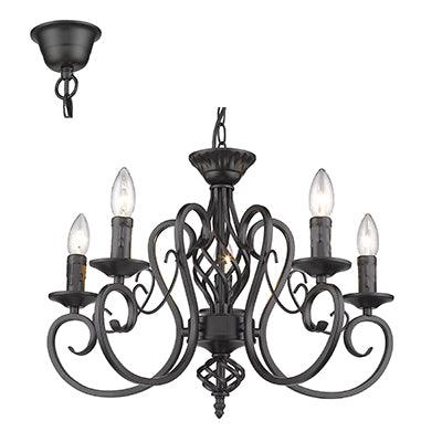 5 Lt Chandelier Black E14 5x40w - Livestainable.co.za