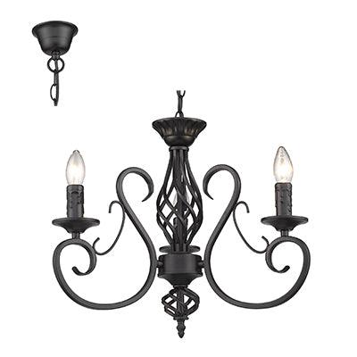 3 Lt Chandelier Black E14 3x40w - Livestainable.co.za