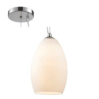 Egg Pendant Chrome & White E27 1x60w - Livestainable.co.za