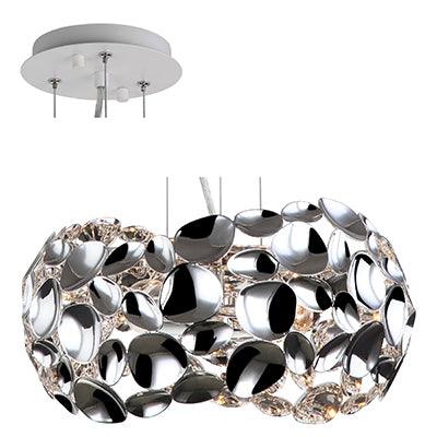 Pendant Metal 320mm Chrome E27 2x60w - Livestainable.co.za