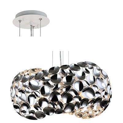 Pendant Metal 470mm Chrome E27 3x60w - Livestainable.co.za