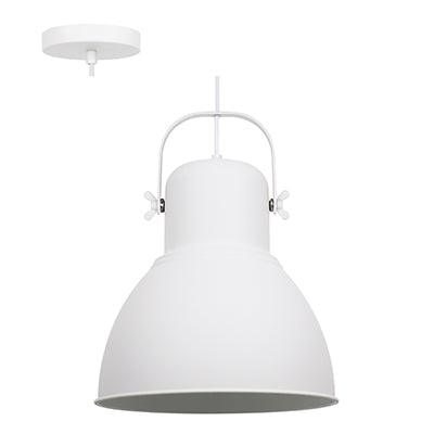 Pendant Steel 320mm White E27 1x40w - Livestainable.co.za