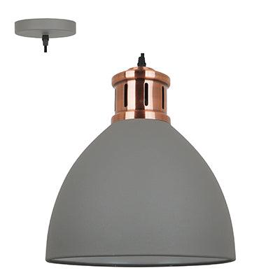 Pendant Steel 330mm Grey & Copper E27 1x40w - Livestainable.co.za