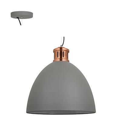 Pendant Steel 400mm Grey & Copper E27 1x40w - Livestainable.co.za