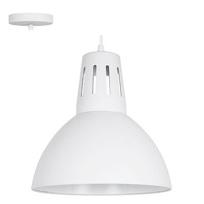 Pendant Steel 280mm White E27 1x40w - Livestainable.co.za