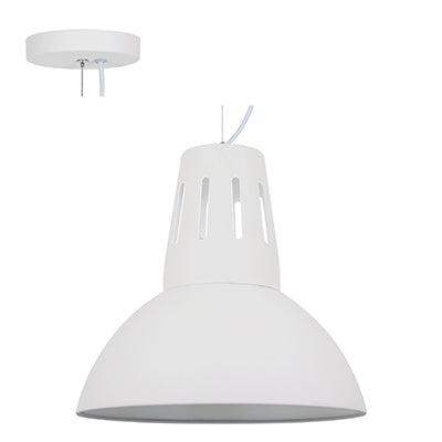 Pendant Steel 345mm White E27 1x40w - Livestainable.co.za