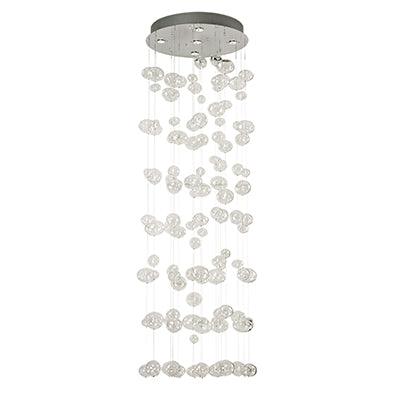 5 Lt Rain Chandelier Glass & Chrome Gu10 5x50w - Livestainable.co.za