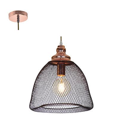 Mesh Pendant 285mm Matt Black/Copper E27 1x40w - Livestainable.co.za