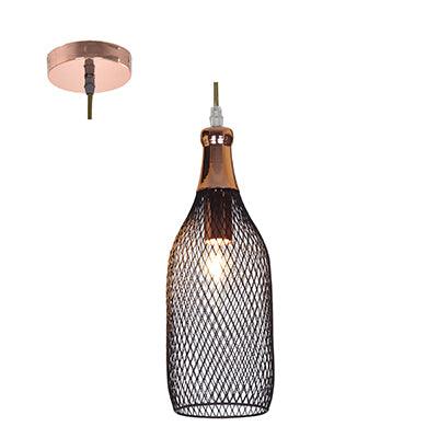 Mesh Pendant 115mm Matt Black/Copper E27 1x40w - Livestainable.co.za