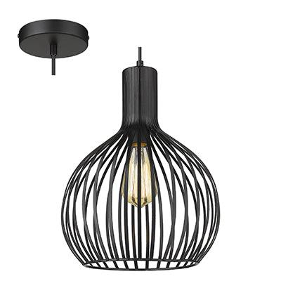 Grid Pendant Black E27 1x60w - Livestainable.co.za