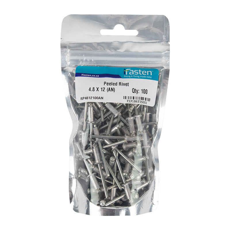 Ifasten Rivet Peeled 4.8 Mmx12 Mm 100 Pp