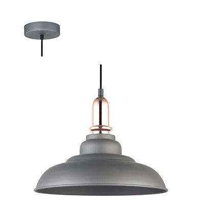 Pendant Metal 315mm Grey/Copper E27 1x28w - Livestainable.co.za