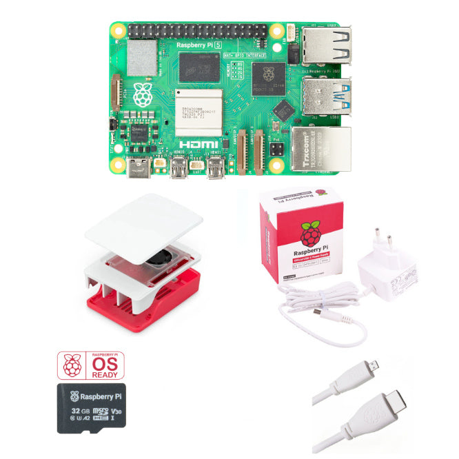 Raspberry Pi5 8 Gb Red/White Official Kit 3254