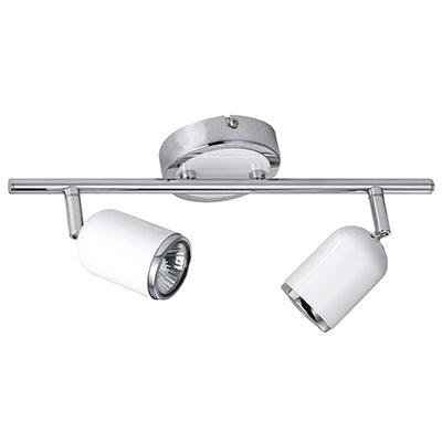 Spotlight Bar White & Chrome Gu10 2x50w - Livestainable.co.za