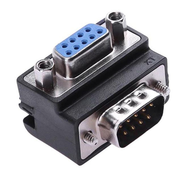 Adaptor R/A Male To Female With Screw Rs232 Db9 90 D