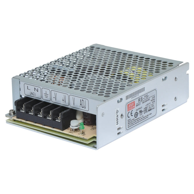 Power Supply Encl. I=220 Vac O=12 V 6 A 75 W Rs 75 12