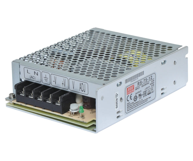 Power Supply Encl. I=220 Vac O=12 V 6 A 75 W Rs 75 12