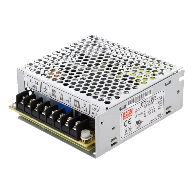 Power Supply Encl. In=220 Triple=Out=5 V,12 V,24 Vdc 50 W Rt 50 D