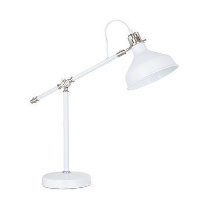 Table Lamp Steel White & Satin Nickel 1x E27 - Livestainable.co.za