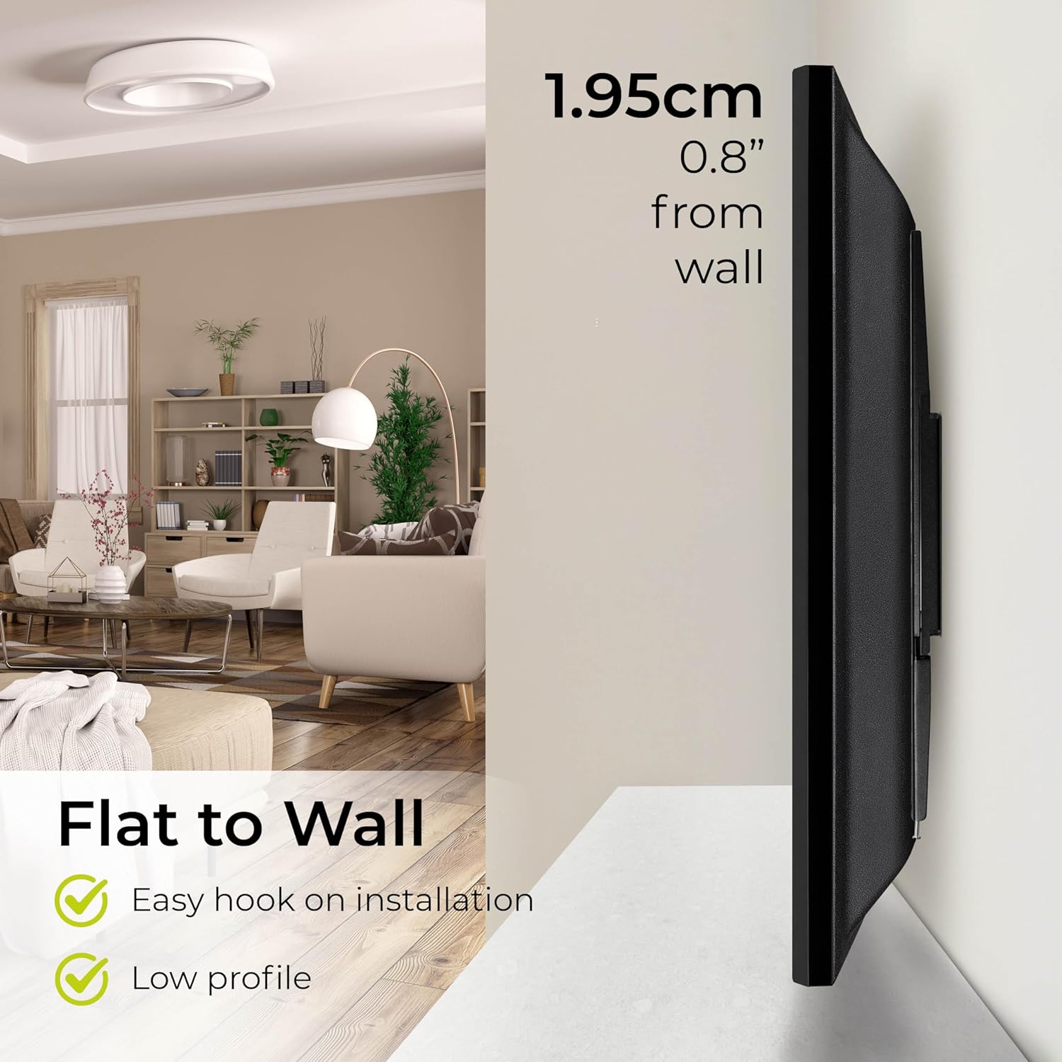 50 85" Flat To Wall Tv Mount Bracket Built In Spirit Level