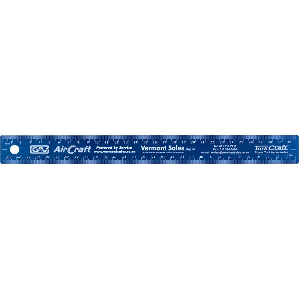 300 Mm Cork Backed Stainless Steel Ruler Blue - Livestainable.co.za