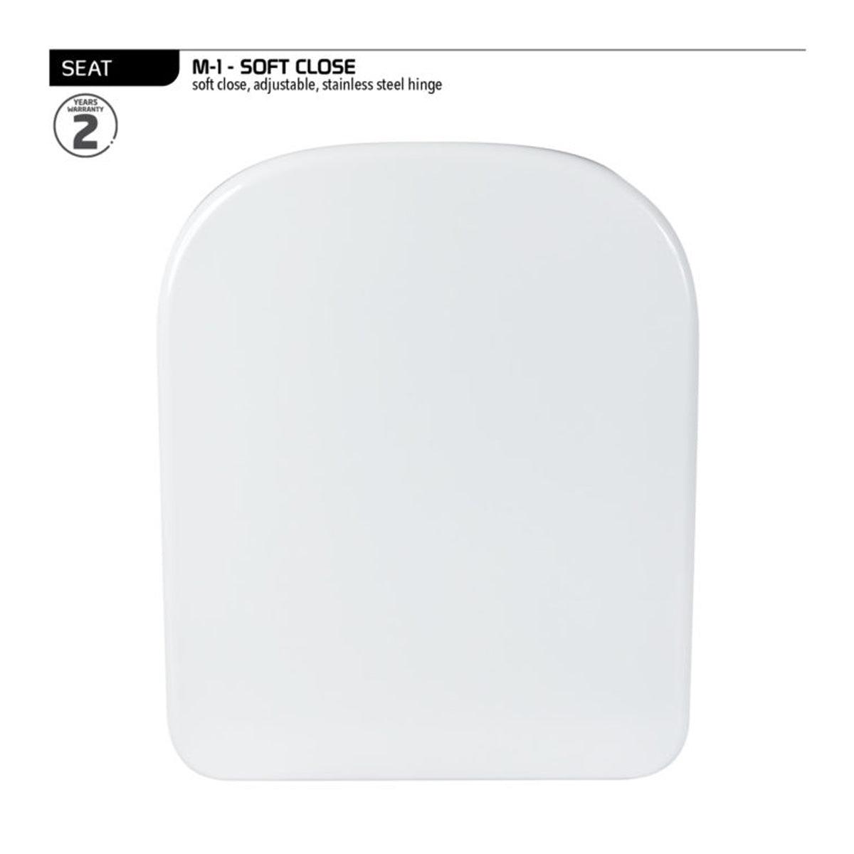 Wirquin Toilet Seat M 1 Soft Close Hinge White - Livestainable.co.za