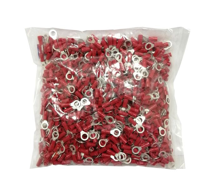 Terminal Pre Insulated Ring Lug Red R=6.4mm 1 K/Bag Rv1.25 6 S